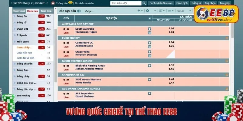 Vương quốc Crickê tại Thể thao EE88